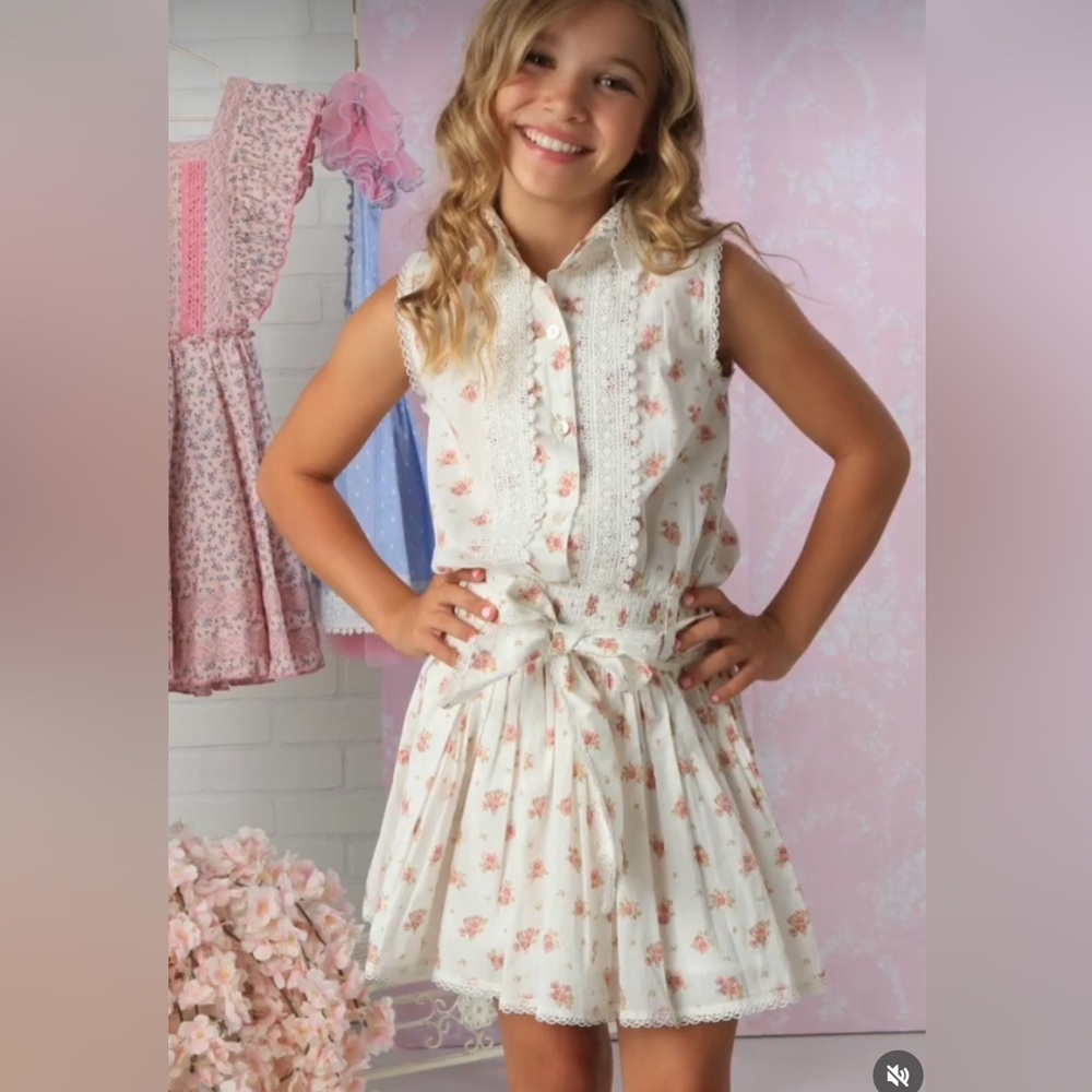 Ooh! La, La! Couture White and Pink Floral Dress- size 5